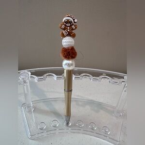 Gingerbread Man Handmade Beaded Pen